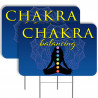 Chakra Balancing 2 Pack Double-Sided Yard Signs 16" x 24" with Metal Stakes (Made in Texas)