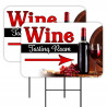 WINE 2 Pack Double-Sided Yard Signs 16" x 24" with Metal Stakes (Made in Texas)
