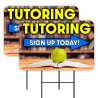 TUTORING (Arrow) 2 Pack Double-Sided Yard Signs 16" x 24" with Metal Stakes (Made in Texas)