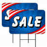 SALE (Patriotic) 2 Pack Double-Sided Yard Signs 16" x 24" with Metal Stakes (Made in Texas)