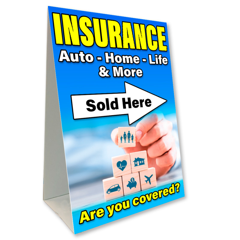 Insurance Auto Home Life Economy A-Frame Sign