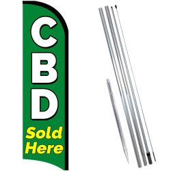CBD Sold Here Windless Feather Flag Bundle (Complete Kit) OR Optional Replacement Flag Only