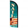 Nail Spa Premium Windless Feather Flag Bundle (Complete Kit) OR Optional Replacement Flag Only