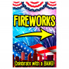 Fireworks (Patriotic) Economy A-Frame Sign