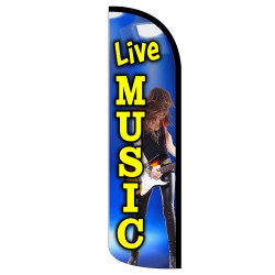 Live Music Premium Windless  Feather Flag Bundle (Complete Kit) OR Optional Replacement Flag Only