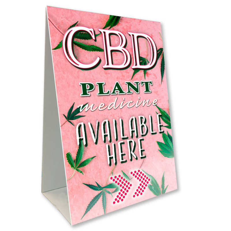 CBD Available Here (Pink) Economy A-Frame Sign