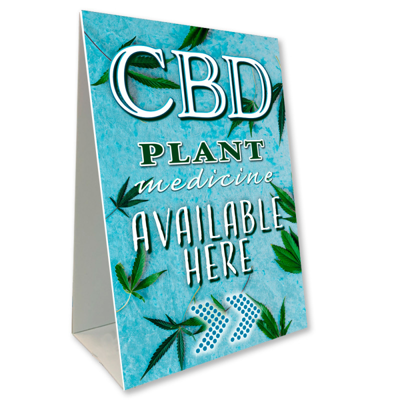 CBD Available Here (Blue) Economy A-Frame Sign