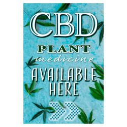 CBD Available Here (Blue) Economy A-Frame Sign