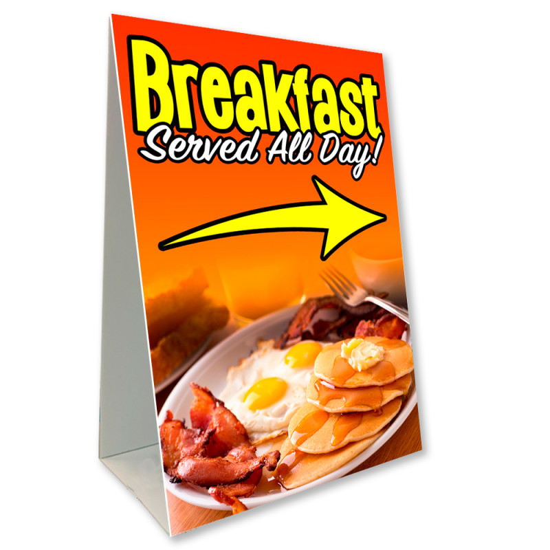 Breakfast Served All Day Economy A-Frame Sign