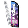 Vinyl Sold Here Premium Windless Feather Flag Bundle (Complete Kit) OR Optional Replacement Flag Only