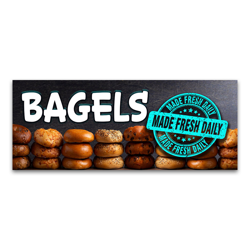 Fresh Bagels Vinyl Banner with Optional Sizes (Made in the USA)