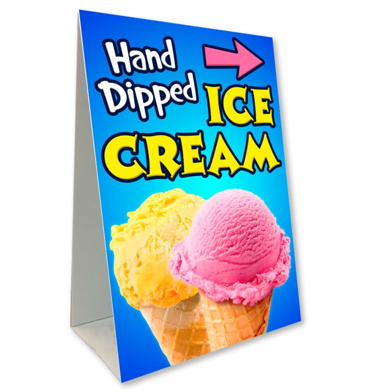Hand Dipped Ice Cream Economy A-Frame Sign