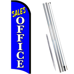 SALES OFFICE Premium Windless  Feather Flag Bundle (Complete Kit) OR Optional Replacement Flag Only