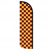 Checkered MAROON/GOLD Premium Windless Feather Flag Bundle (Complete Kit) OR Optional Replacement Flag Only