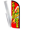 Chicago Dogs Premium Windless Feather Flag Bundle (Complete Kit) OR Optional Replacement Flag Only