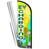 EV Charging Premium Windless Feather Flag Bundle (Complete Kit) OR Optional Replacement Flag Only