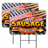 Sausage On A Stick 2 Pack Double-Sided Yard Signs (Made In Texas)
