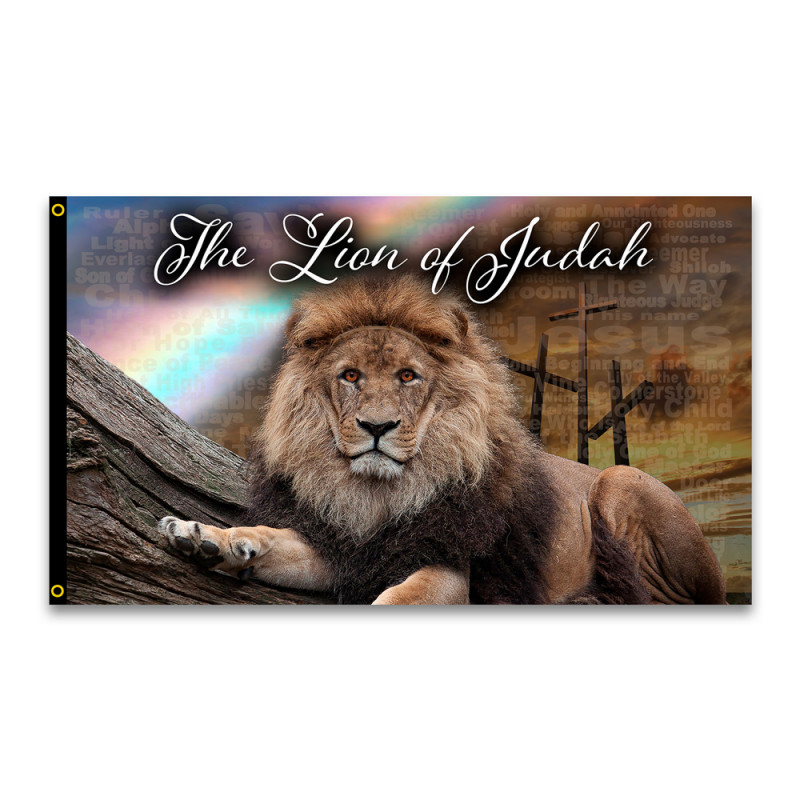 Lion Of Judah Premium 3x5 foot Flag OR Optional Flag with Mounting Kit