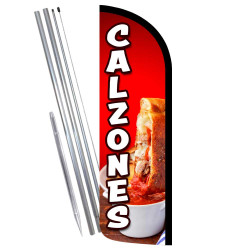 CALZONES Premium Windless Feather Flag Bundle (Complete Kit) OR Optional Replacement Flag Only