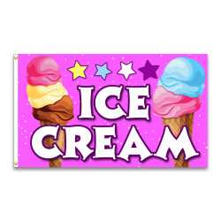Ice Cream Pink Premium 3x5 foot Flag OR Optional Flag with Mounting Kit