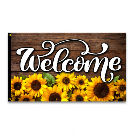 Welcome - Sunflower Premium 3x5 foot Flag OR Optional Flag with Mounting Kit