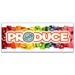 Organic Produce Vinyl Banner with Optional Sizes (Made in the USA)