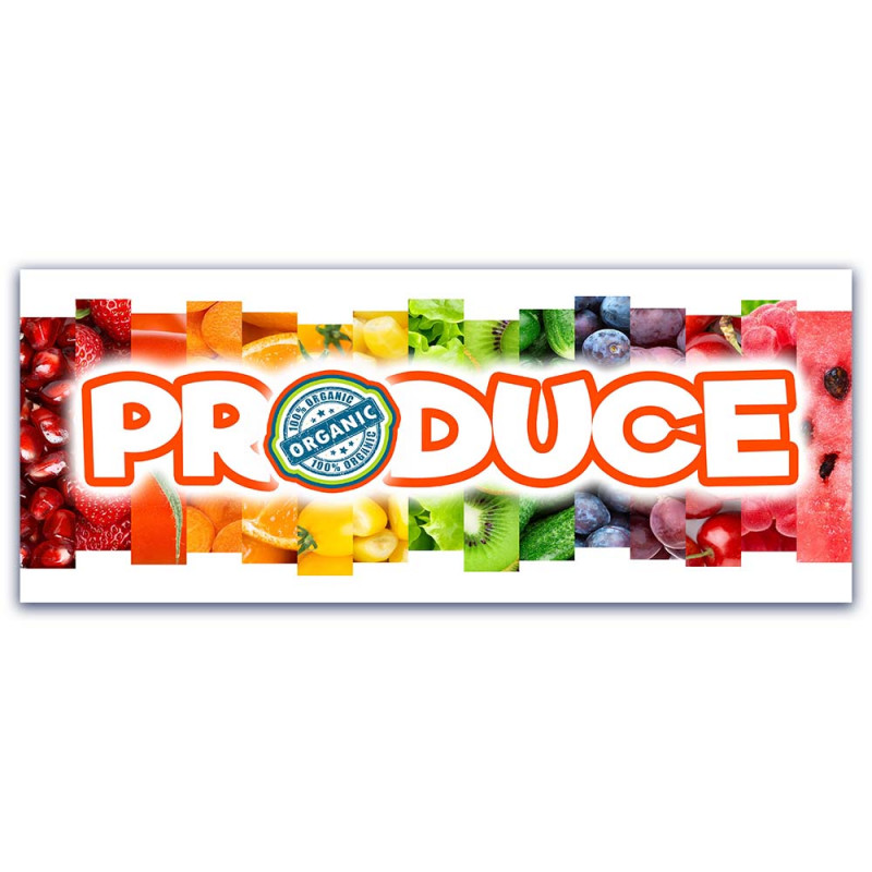 Organic Produce Vinyl Banner with Optional Sizes (Made in the USA)