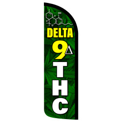 Delta 9 THC Premium Windless Feather Flag Bundle (Complete Kit) OR Optional Replacement Flag Only