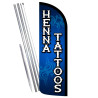 Henna Tattoos Premium Windless Feather Flag Bundle (Complete Kit) OR Optional Replacement Flag Only