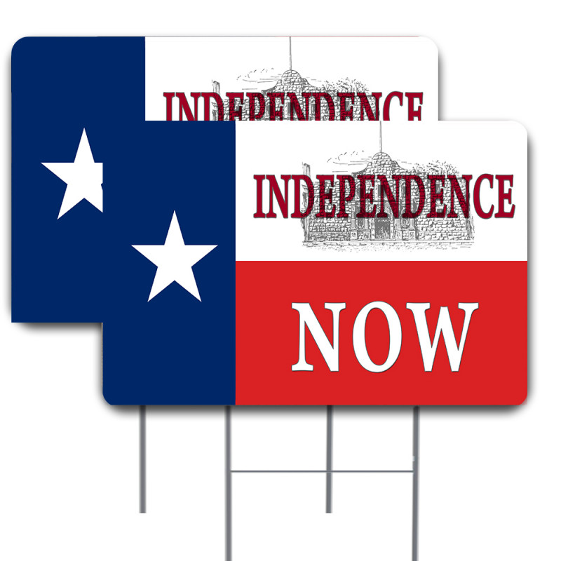 Texas Independence TEXIT  2 Pack Double-Sided Yard Signs 16" x 24" with Metal Stakes (Made in Texas)