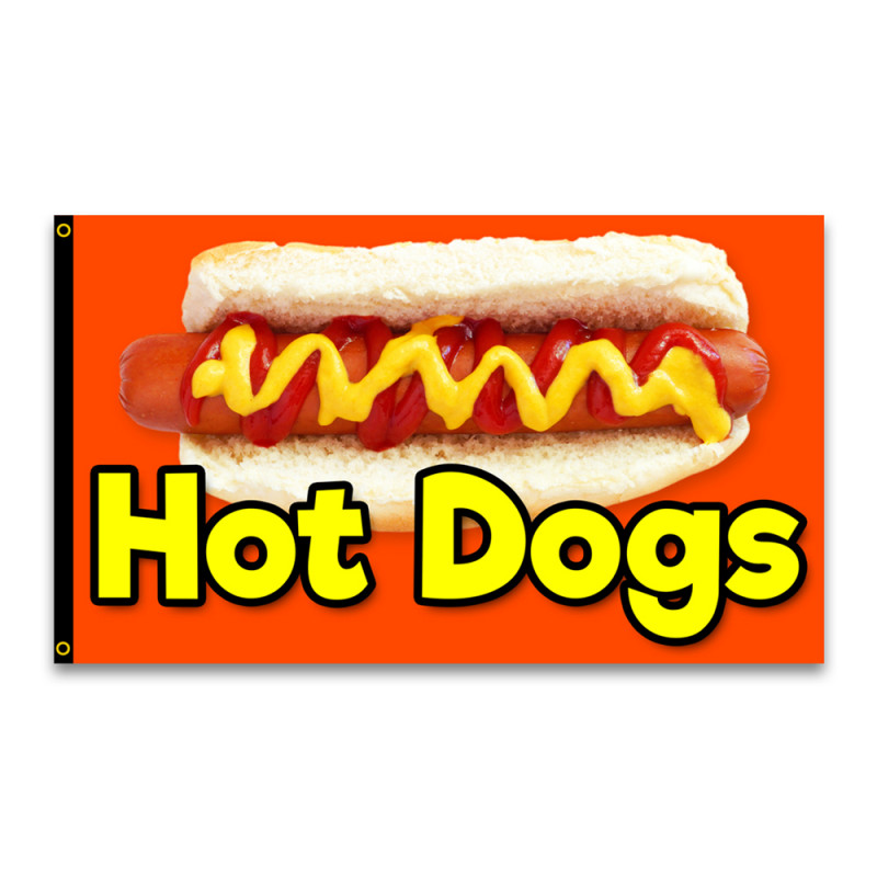 Hot Dogs Premium 3x5 foot Flag OR Optional Flag with Mounting Kit