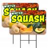 Winter Squash 2 Pack Double-Sided Yard Signs 16" x 24" with Metal Stakes (Made in Texas)