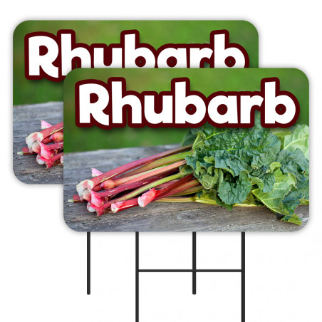 Rhubarb 2 Pack Double-Sided Yard Signs (Made In Texas)