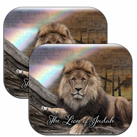 Lion Of Judah2 Pack Car Window Shades (Sun Shades) with Carry Bag (Printed in Texas)