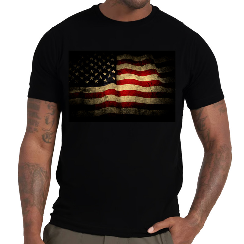 USA Flag Unisex Cotton Tee Shirt (Made in the USA)
