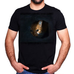 "Peeking Cat" Unisex Cotton T-Shirt (Made in the USA)