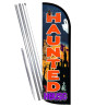 HAUNTED HOUSE Premium Windless Feather Flag Bundle (Complete Kit) OR Optional Replacement Flag Only