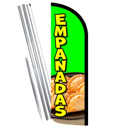 Empanadas Premium Windless Feather Flag Bundle (Complete Kit) OR Optional Replacement Flag Only