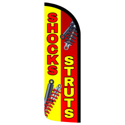 Shocks Struts Premium Windless Feather Flag Bundle (Complete Kit) OR Optional Replacement Flag Only