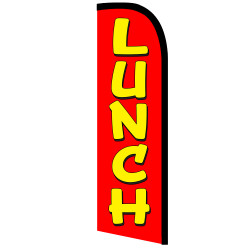 Lunch (Red/Yellow) Windless Feather Flag Bundle (Complete Kit) OR Optional Replacement Flag Only