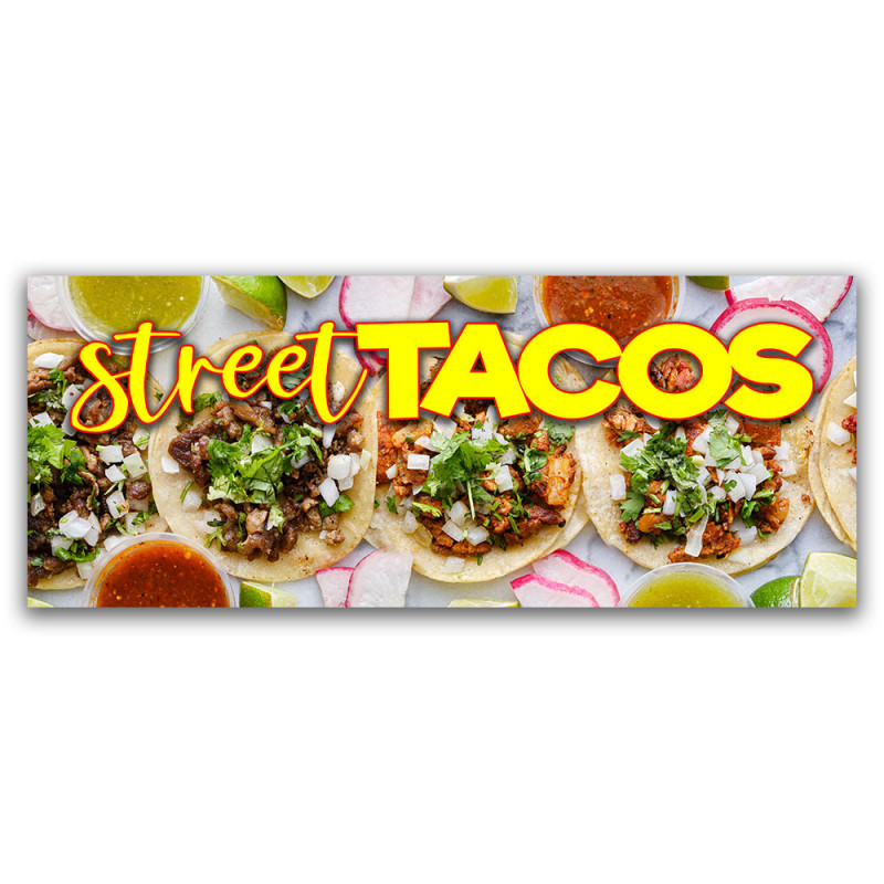 STREET TACOS Vinyl Banner with Optional Sizes (Made in the USA)