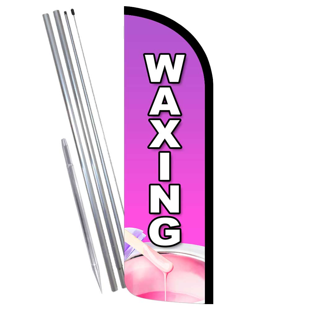 Waxing Premium Windless Feather Flag Bundle (Complete Kit) OR Optional Replaceme