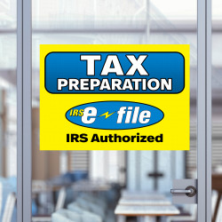 Tax Preparation E-File (32" x 24") Perforated Removable Window Decal