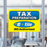 Tax Preparation E-File (32" x 24") Perforated Removable Window Decal