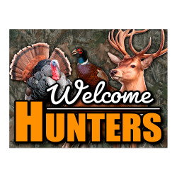 Welcome Hunters (32" x 24") Perforated Removable Window Decal
