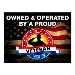 Veteran Owned & Operated (32" x 24") Perforated Removable Window Decal