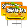 Southern Sweet Tea 2 Pack Double-Sided Yard Signs 16" x 24" with Metal Stakes (Made in Texas)
