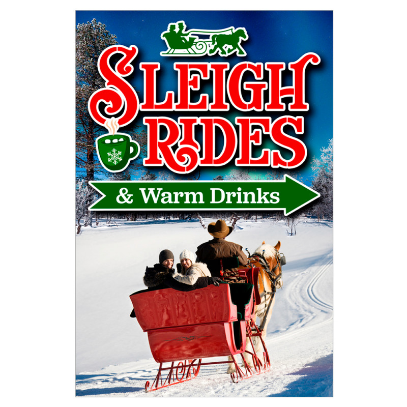 Sleigh Rides Economy AFrame Sign