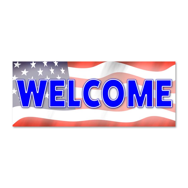 Welcome Vinyl Banner with Optional Sizes (Made in the USA)