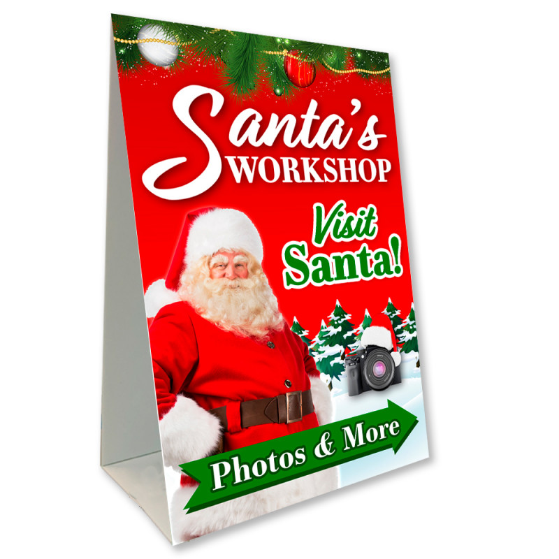 Santa's Workshop - Visit Santa Economy A-Frame Sign